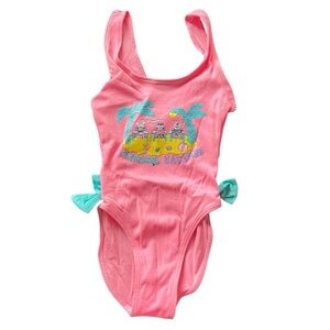Vintage Playskool Vacation Neon Pink One Piece Swimsuit Size 5/6